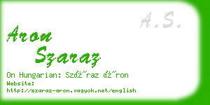 aron szaraz business card